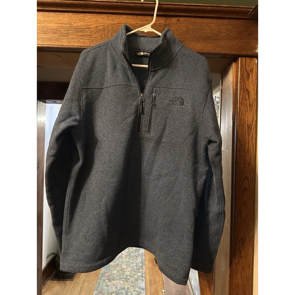 The North Face Men's L Blue Pullover Jacket 1/4 Zip Zipped Pockets Casual